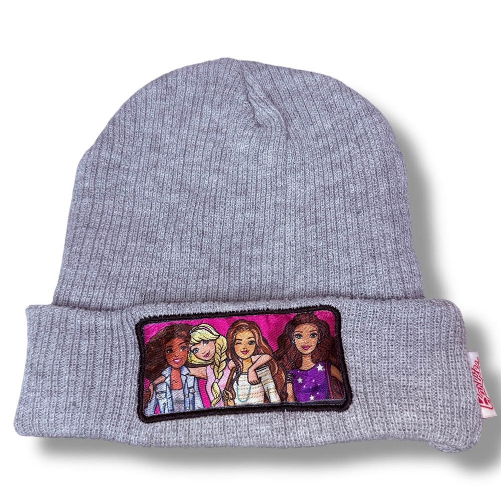 Barbie Girls Cuffed Knit‎ Beanie Hat 2016 Gray Barbie & Friends Nostalgic Winter